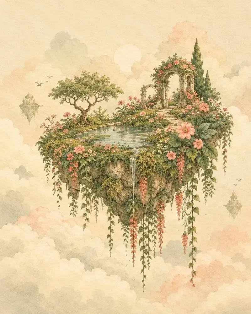 云端花园 短剧封面插画，奇幻物语 题材，共 26 集