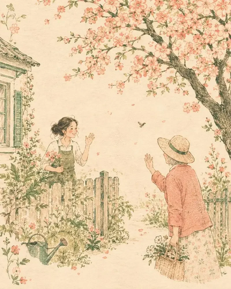 邻家的晚樱 短剧封面插画，甜宠日记 题材，共 22 集